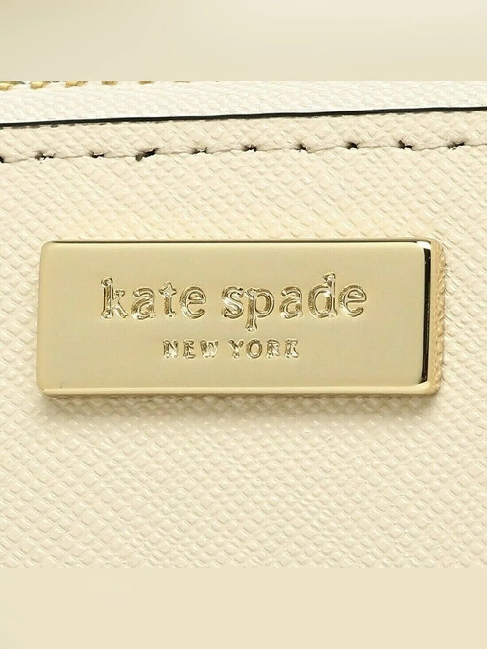 kate spade Cream and Black Zip-Around Wristlet Wallet